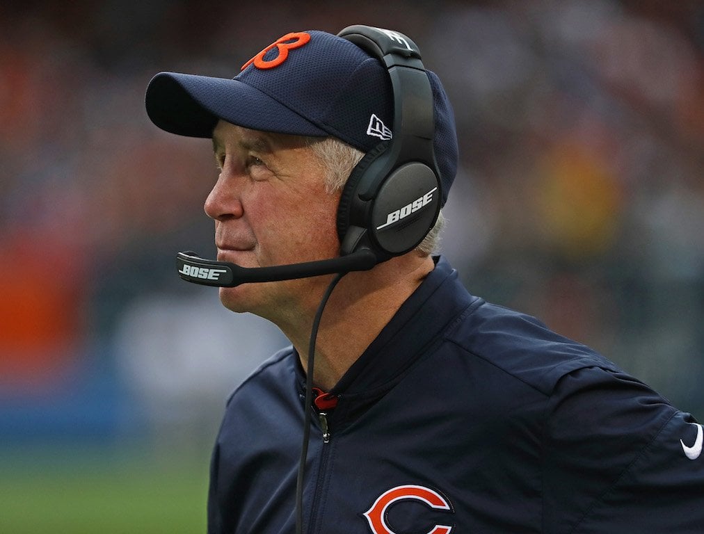 CHICAGO, IL - OCTOBER 02: Head coach John Fox of the Chicago Bears watches as his team takes on the Detroit Lions at Soldier Field on October 2, 2016 in Chicago, Illinois. (Photo by Jonathan Daniel/Getty Images)