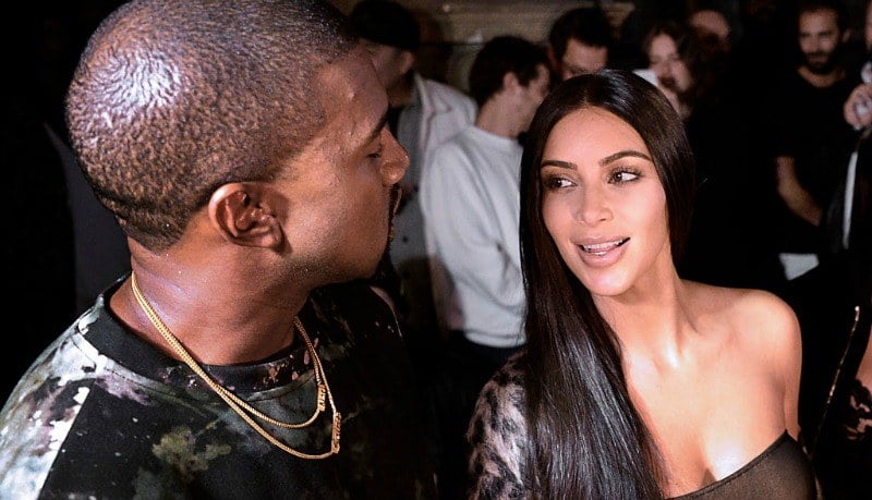 Kim Kardashian and Kanye West at the Off-white 2017 Spring/Summer fashion show