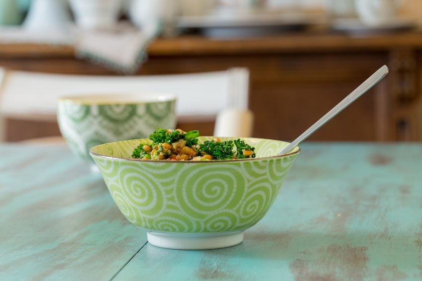 Superfood salad with raw kale