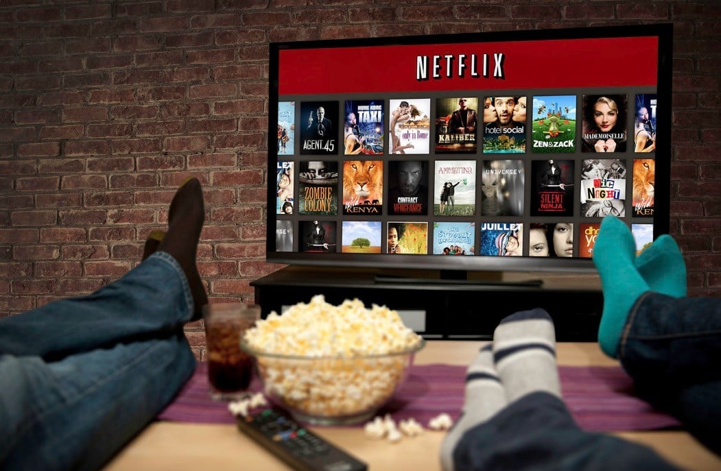 Family watching Netflix