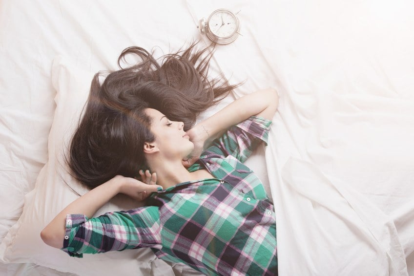 Beautiful girl waking up
