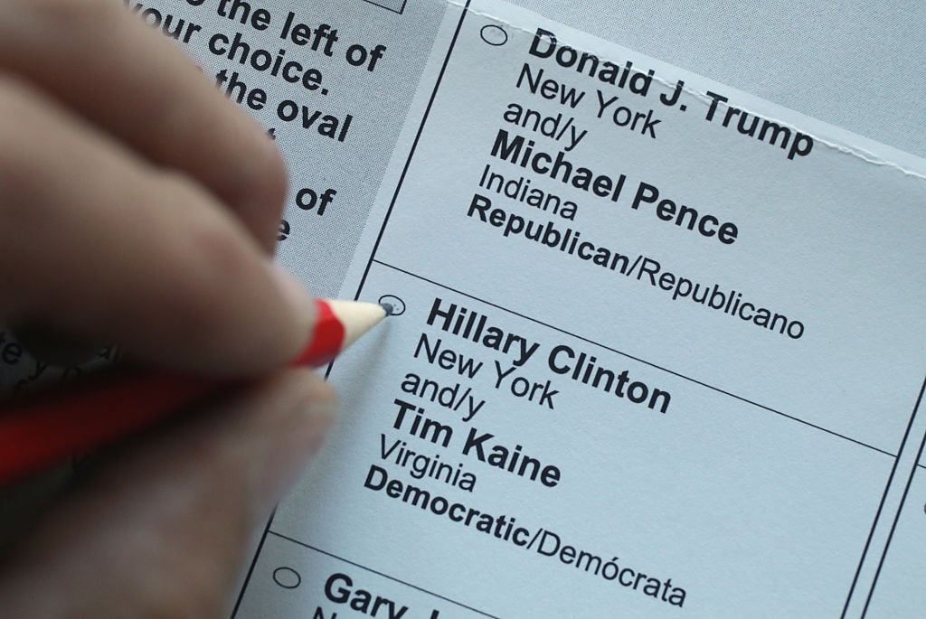2016 presidential election ballot