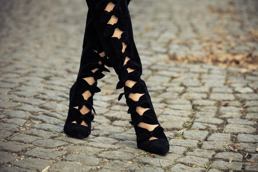black high heel boots