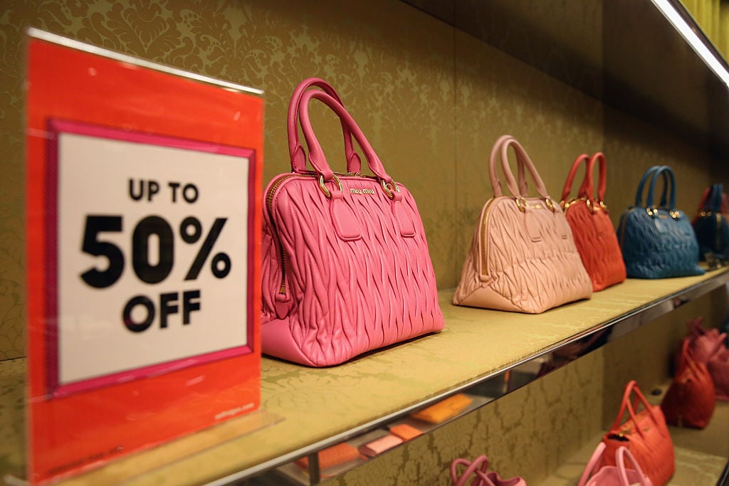 handbags on shelf
