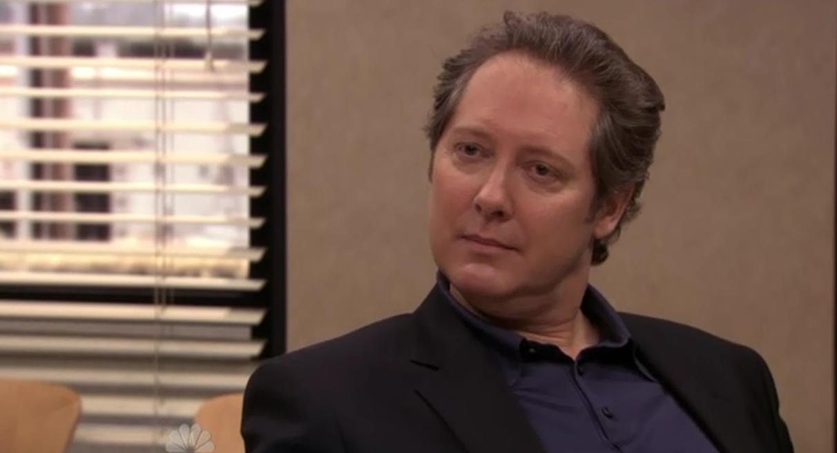 James Spader as Robert California, the man who took a shortcut to the Dunder Mifflin c-suite and became CEO on The Office