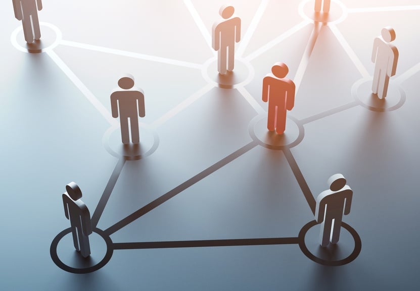 Concept of people talking in social network