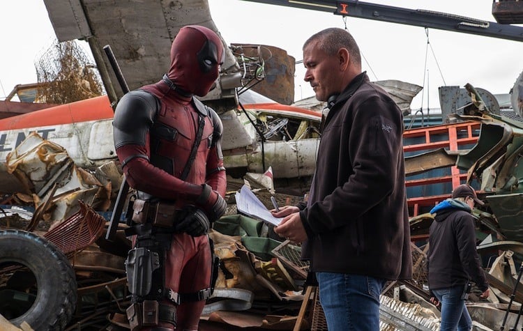 Tim Miller on the set of Deadpool