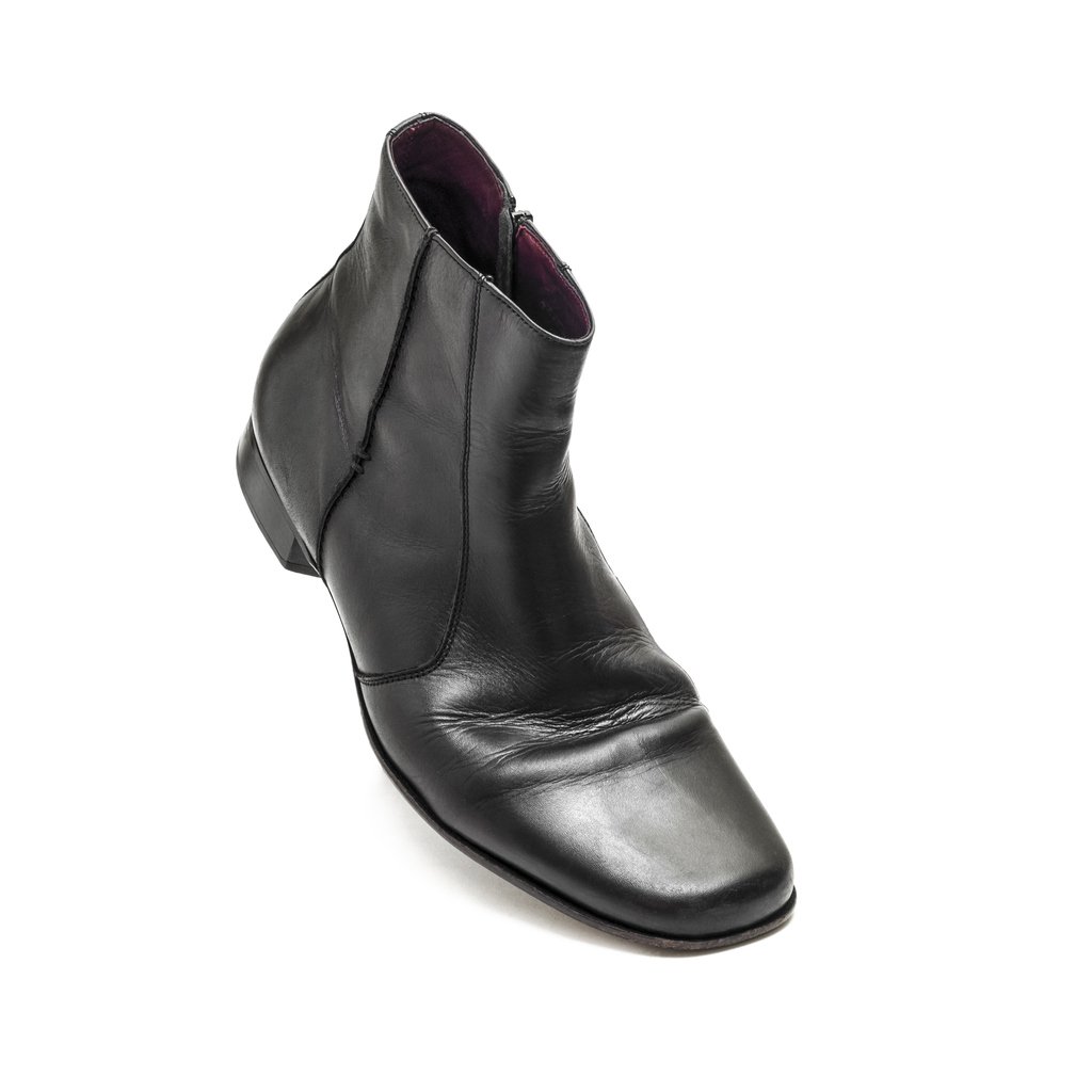 black leather boot