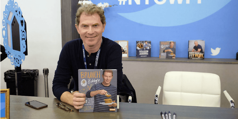 celebrating a book launch Bobby Flay