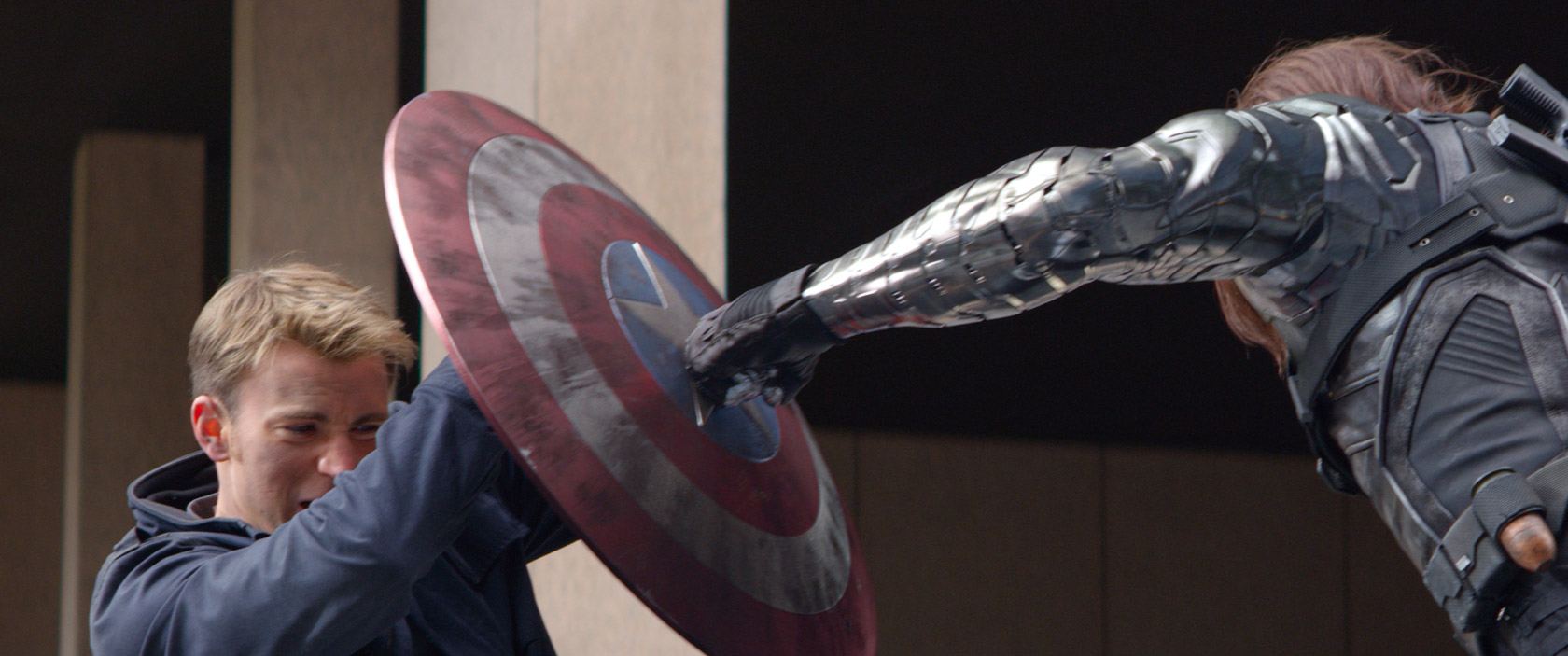 Chris Evans and Sebastian Stan in Captain America: The Winter Soldier Chris Evans and Sebastian Stan in Captain America: The Winter Soldier