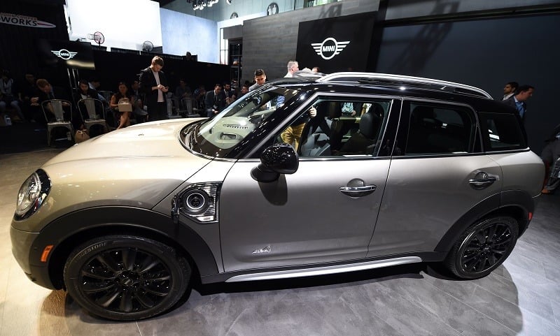 The plug-in hybrid 2017 Mini Cooper Countryman SE all-wheel drive is displayed during the BMW AG Mini press conference at the 2016 Los Angeles Auto Show in Los Angeles, California, U.S November 16, 2016. The LA Auto Show is open to the public from November 18 through November 27.