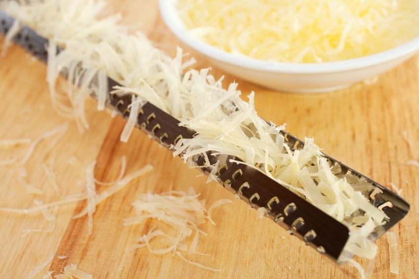 parmesan cheese and a microplane rasp grater