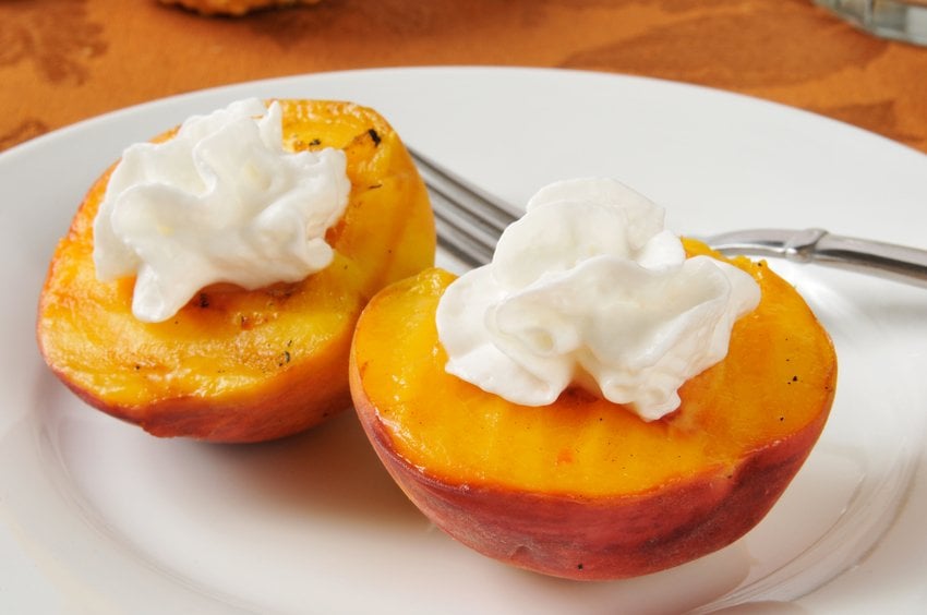 apricot halves with whipped cream
