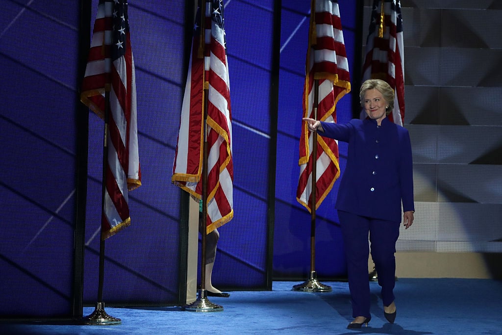 Hillary Clinton walking on stage