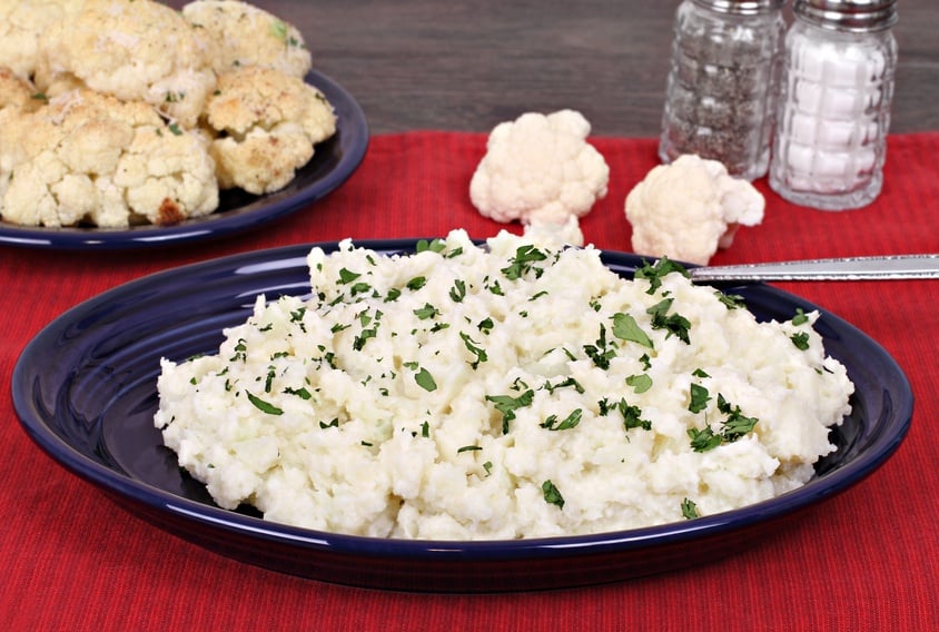 Mock mashed potatoes garnished with parsley
