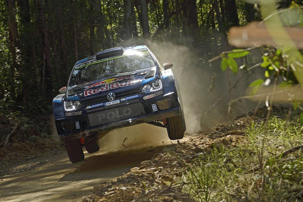 Jari-Matti Latvala performs during the FIA World Rally Championship 2015 in Coffs Harbour, Australia on September 13, 2015 // Volkswagen Motorsport/Red Bull Content Pool // P-20150914-00563 // Usage for editorial use only // Please go to www.redbullcontentpool.com for further information. //