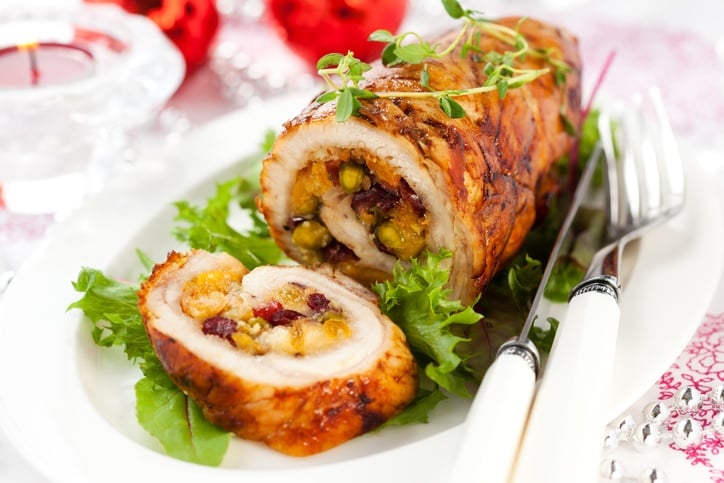 Turkey breast stuffed with cranberry