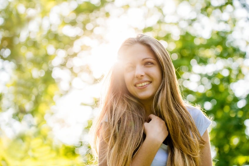 a girl with nice, undamaged hair