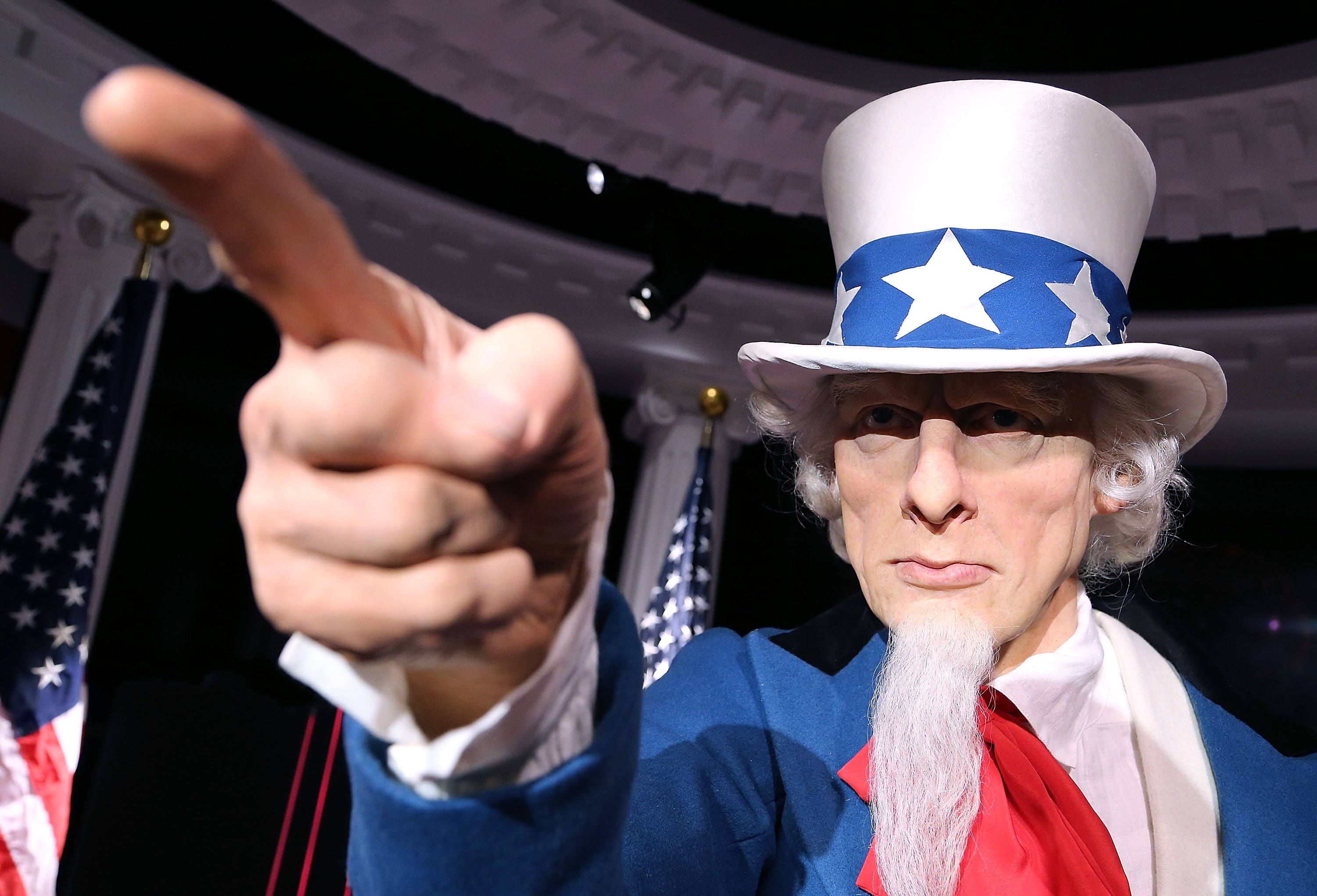 A wax replica of Uncle Sam