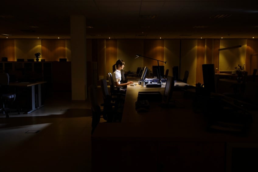 woman working on computer