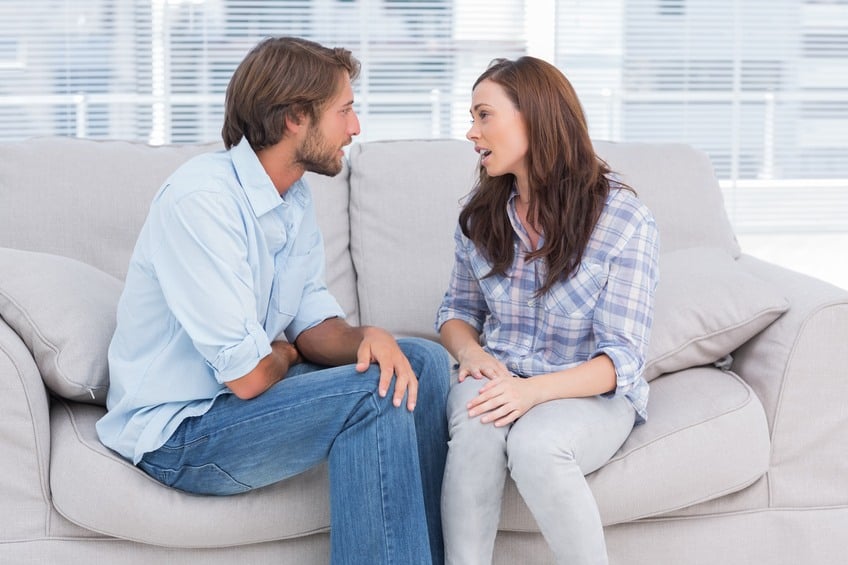 woman apologizing during an argument