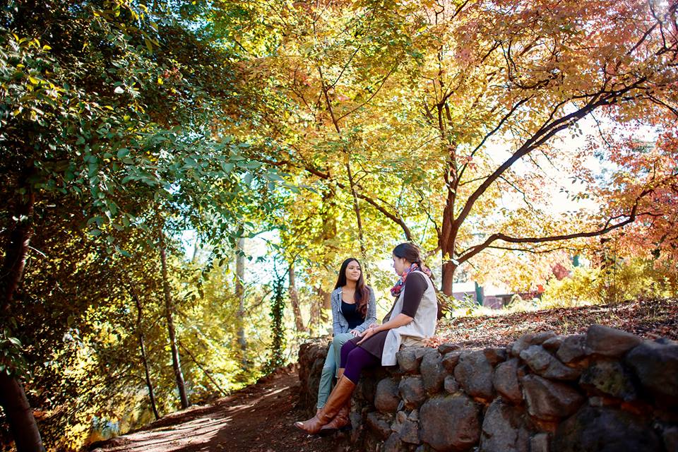 Women sitting outside in Chico, CA