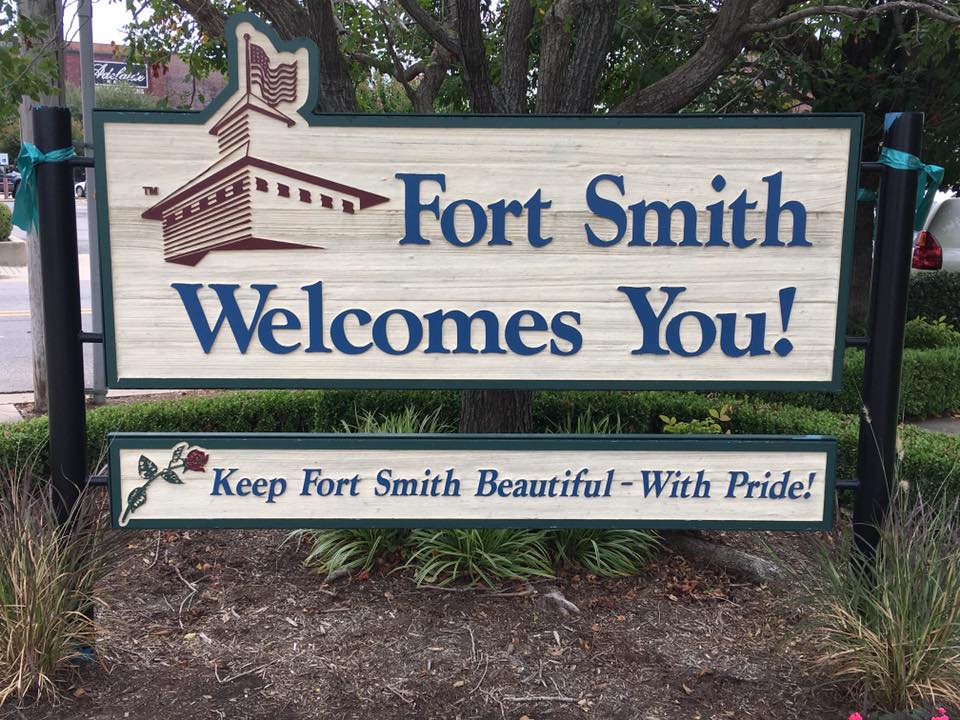 A sign welcoming you to Fort Smith, AR