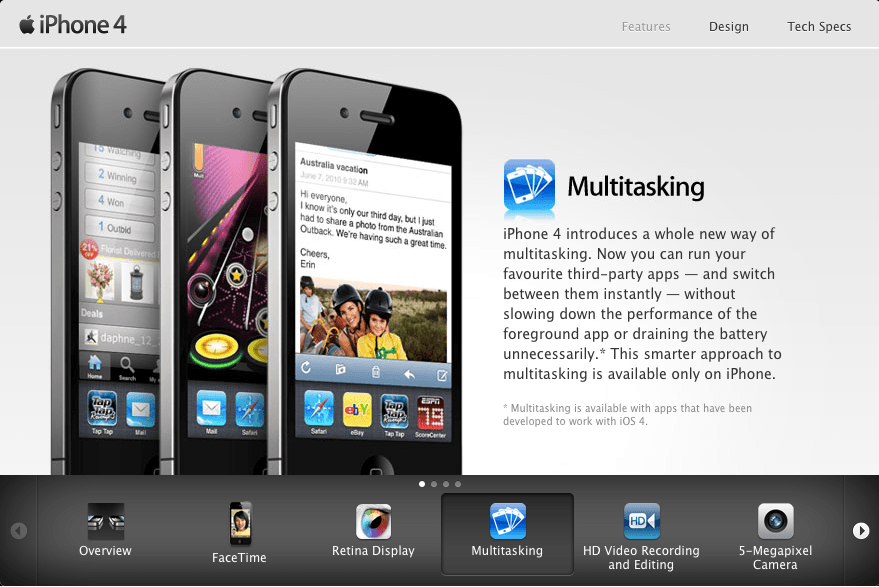 Зайти на сайт айфона. Айфон для сайта. Мультизадачность iphone. Iphone 4 на сайте Apple. IOS 4 multitasking.