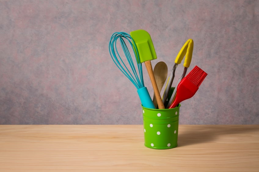colourful kitchen utensils