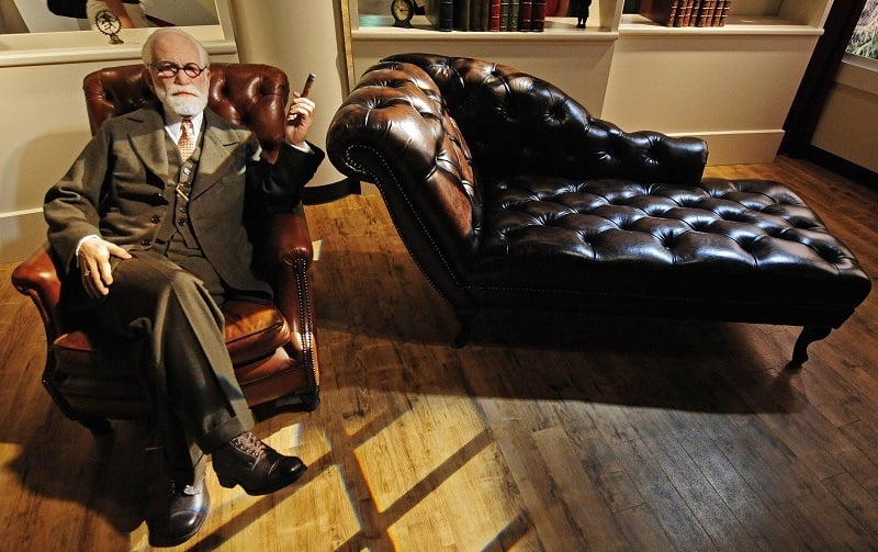 A wax figure of Sigmund Freud, the famous psychoanalyst