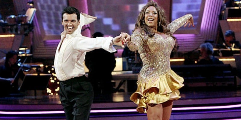 Wendy Williams dances with her partner on Dancing with the Stars Wendy Williams dances with her partner on Dancing with the Stars