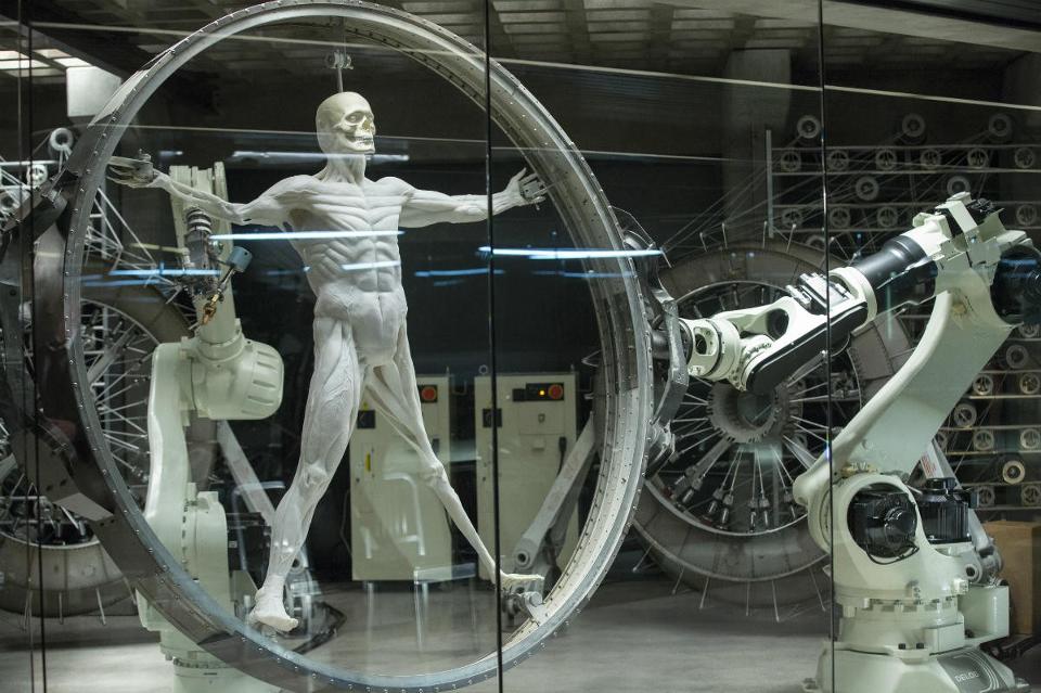 A robotic host body as it is being created in a lab