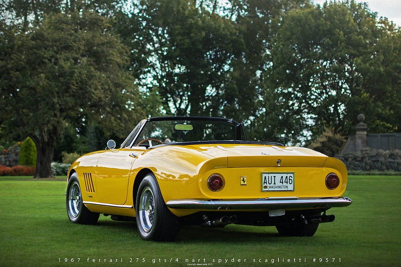 A yellow 1967 Ferrari 275 GTS/NART