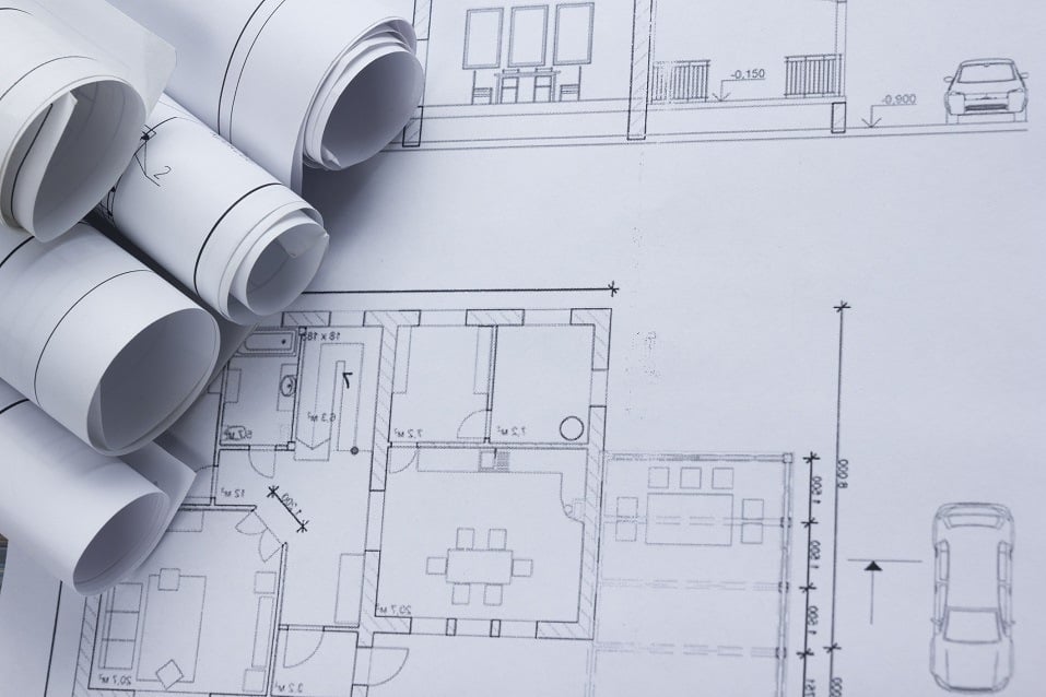 Architectural project, blueprints