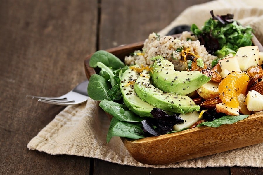 Quinoa, avocado and apple salad