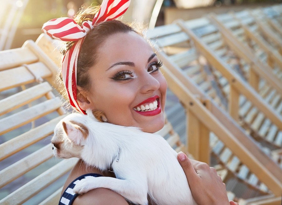 a girl wearing a hair bow