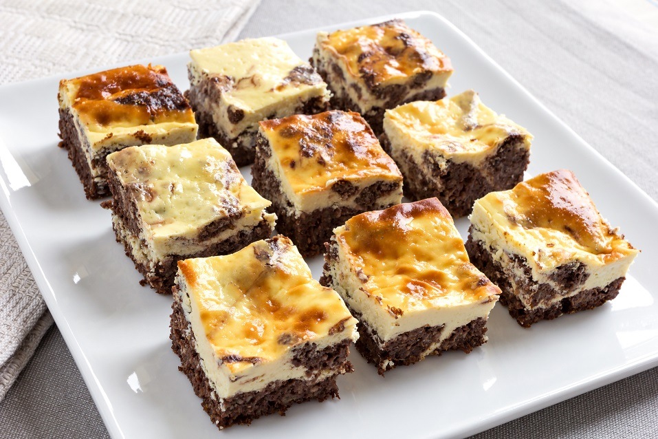small pieces of home made brownie cheesecake