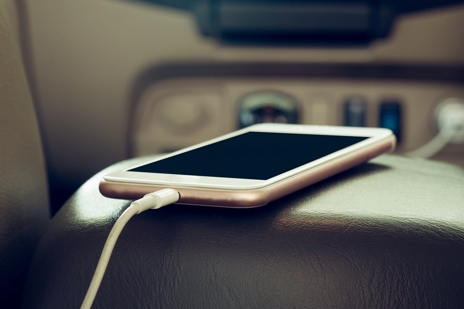 Phone charging in a car