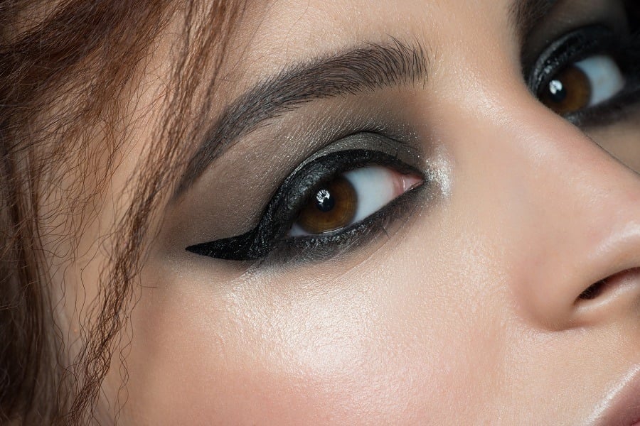 beautiful woman eye with fashion makeup