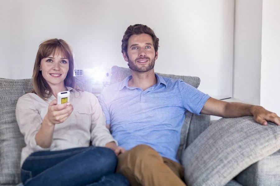 Couple watching a movie