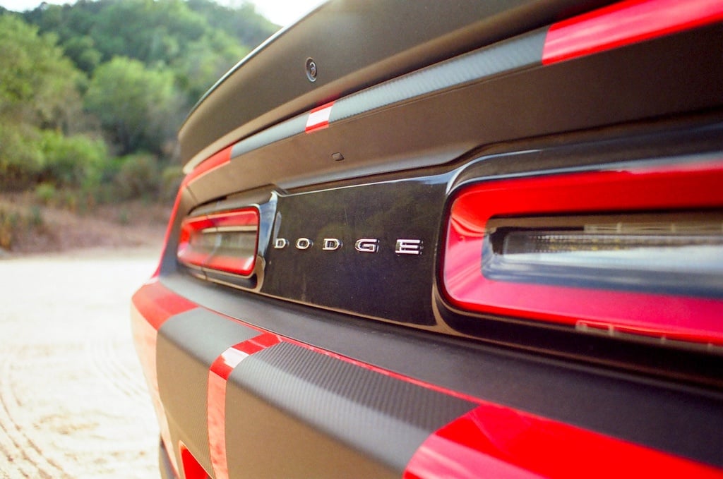 The rear of the 2016 Dodge Challenger Hellcat
