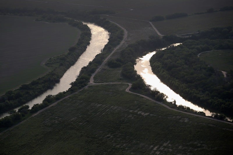 The Rio Grande snakes between Mexico and the United States