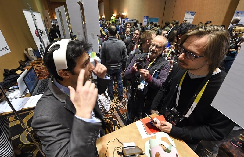 A man debuts his brain training memory device at CES