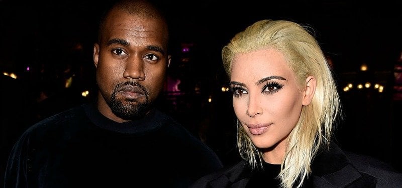 Kim Kardashian and Kanye West attends the Balmain show