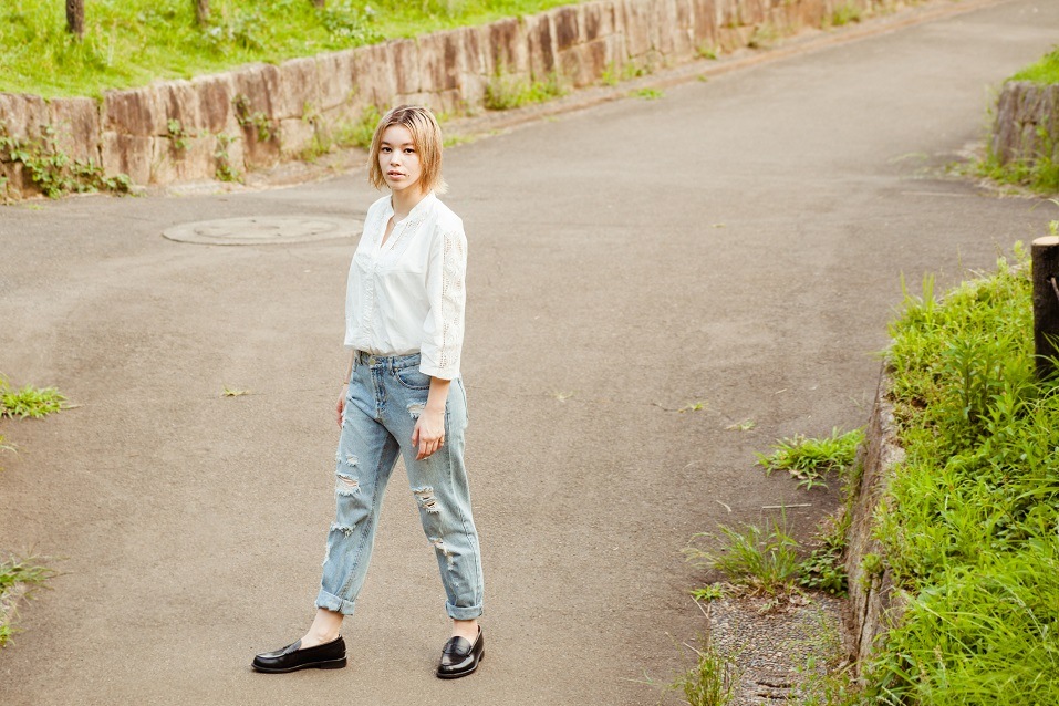 Japanese woman with blond hair