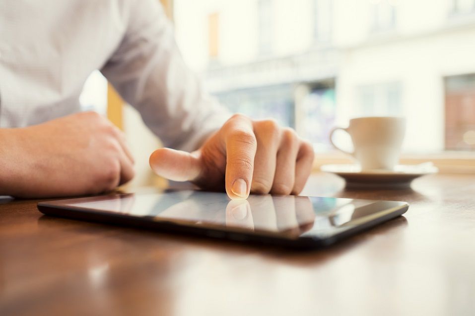 Business man with digital tablet