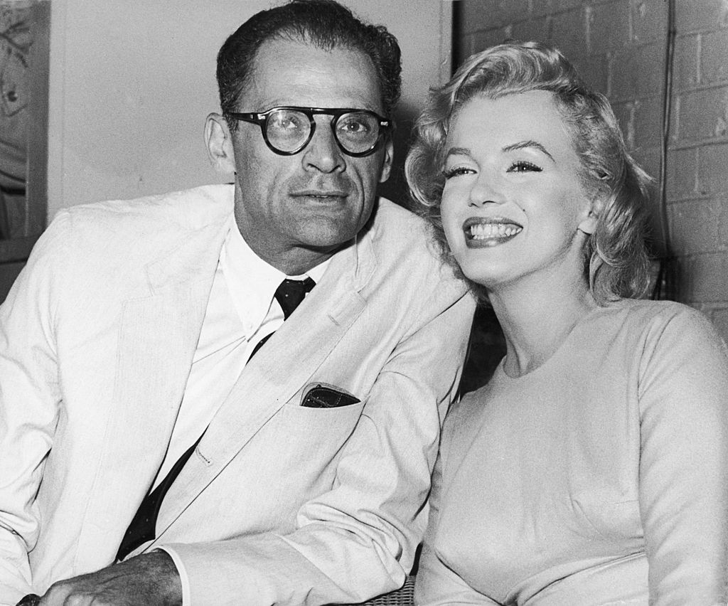 American actress Marilyn Monroe (1926 - 1962) with her husband, playwright Arthur Miller