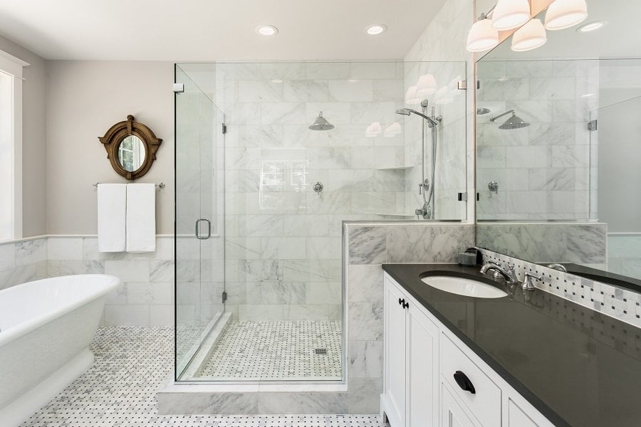 Beautiful master bathroom with shower