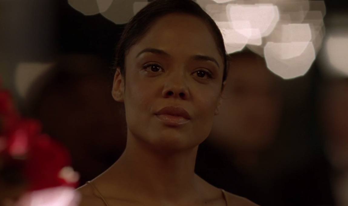 Charlotte Hale holds back tears while looking forward. Charlotte Hale holds back tears while looking forward.