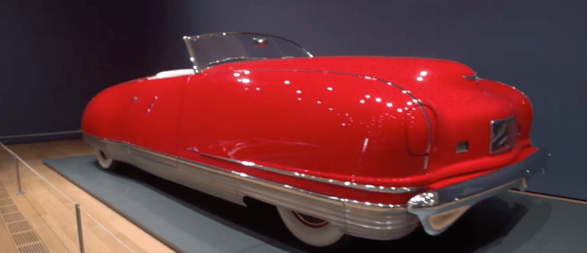 Red 1941 Chrysler Thunderbolt on display